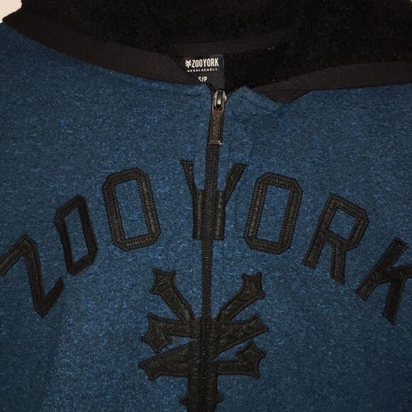 Zoo York zipper fleece hoodie jacket sweatshirt S - Picture 2 of 4